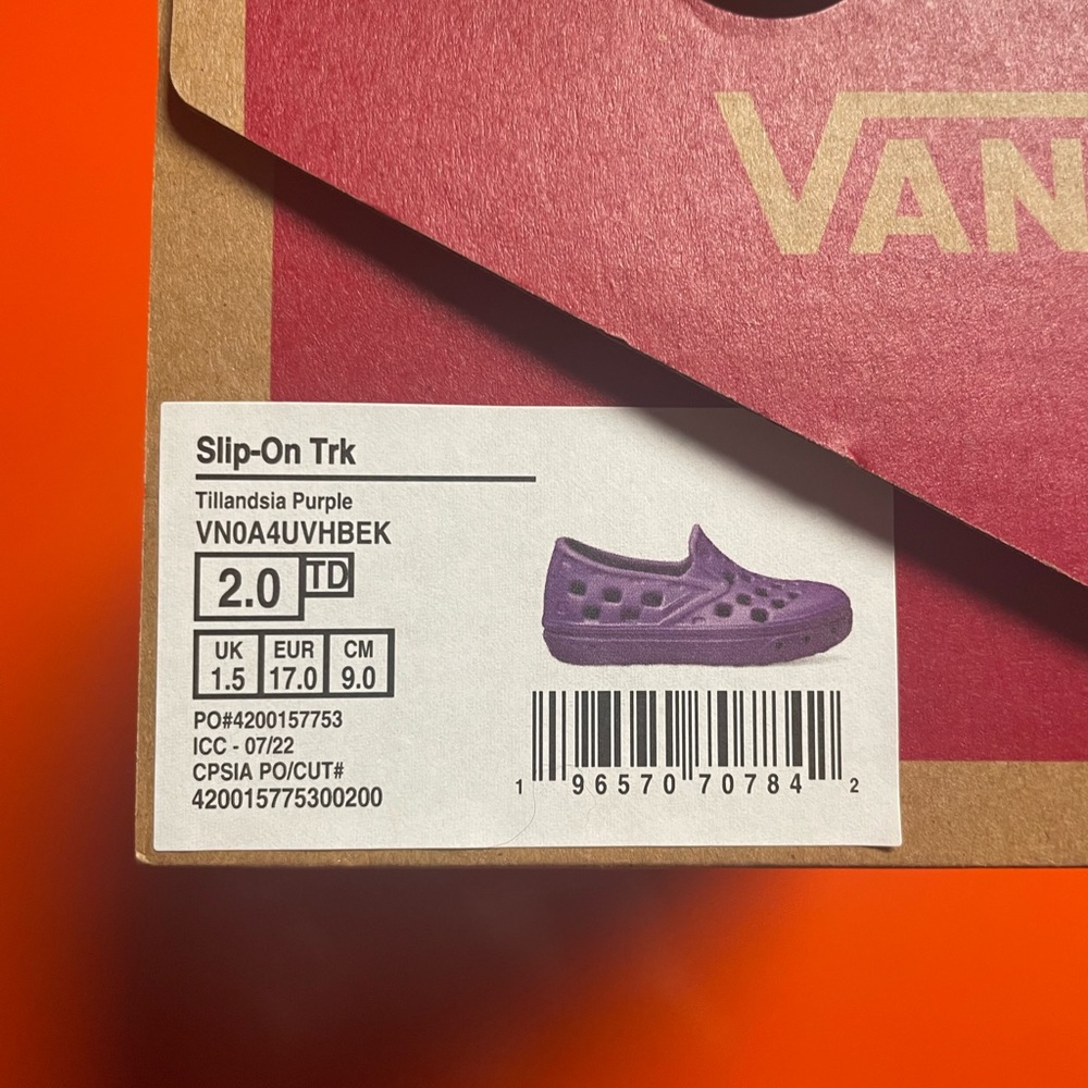 Infant vans brand new